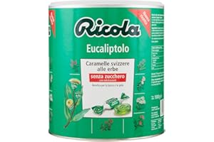 Ricola - Caramelle Balsamiche alle Erbe, Senza Zucchero, Gusto Eucaliptolo - Barattolo da 1kg