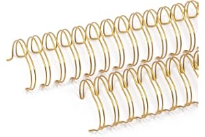 ‎CRAFTELIER Craftelier - 2er-Set Doppelringbinder für Alben, Notizbücher, Agenda oder Kalender | Ideal für Scrapbooking und Bastelprojekte | Ø 2,54 cm (1") - Farbe Gold