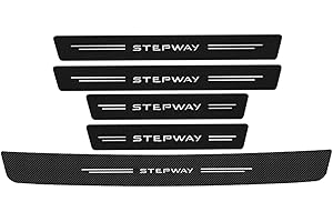 KBUYS Adhesivo for umbral de umbral de puerta de coche, 5 uds., calcomanías protectoras for parachoques de maletero, compatibles con la insignia del logotipo de Dacia Stepway 2021 2020 2019 2018 2017, acces