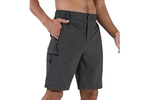 Suwangi Męskie szorty turystyczne cargo outdoorowe lekkie szybkoschnące szorty golf spacery wspinaczka wędkarstwo krótkie z kieszeniami na zamek błyskawiczny