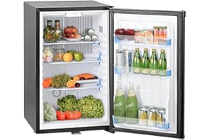 SMETA Camping Kühlschrank,Wohnwagen Kühlschrank,Kühlschrank 12 V 230 V, Kühlschrank Auto 12 V, 50L, 0-10 ° C,Kühlschrank für Auto, Wohnwagen, Wohnheim, Lieferwagen, Büro, LKW, Lautlos,Schwarz