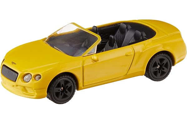 siku 1507, Décapotable Bentley Continental GT V8 convertible, métal/plastique, Jaune, voiture jouet pour enfants