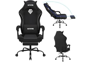 SITMOD Silla Gaming Ergonómica, Silla Oficina de Tela con Cojín de Muelles Ensacados y Reposapiés, Gaming Chair Sillas de Ordenador con Soporte Lumbar, Reposacabezas, Capacidad de 150 kg