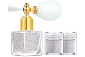 Lucktao Glitzer-Spray für Haar und Körper, Frauen Make-up Körper Glitzer Spray Schimmer, Sparkle Puder Spray Für Haar Gesicht Körper Kosmetik, Geschenk Für Frauen Mädchen(Silber).…