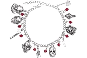 VNEWSCHI European and American Classic Horror Film Series Villain Character Bracelet Halloween Bracelet Charm Bracelet Women's Men's Witchcraft Jewelry Gifts for Friends