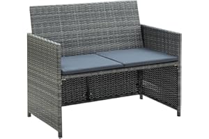 ‎VIDAXL vidaXL Gartensofa 2 Sitzer Poly Rattan Gartenmöbel Sofa Loungesofa Gartenbank