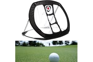 VANANA Golf Practice Chipping Net, Collapsible Golf Net Training Aid Accuracy Swing Portable Accessories Indoor Outdoor, Black