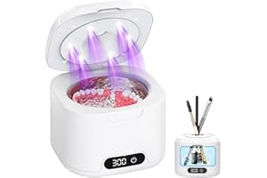GBKDQQ Dispositivo professionale per la pulizia a ultrasuoni, per la pulizia dei binari dei denti, display digitale UV+UV, 700 ml, pulitore a ultrasuoni, per la pulizia di binari dentali, gioielli (bianco)