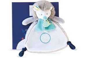 Doudou et Compagnie - Doudou Piatto Riccio - Tiwipi - Scatola regalo - Grigio - 23 cm - Dolce - Idea regalo per nascita ragazza e ragazzo - Garanzia Doudou perso - DC3639