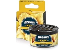 Areon Fresco Ambientador Hogar Vainilla Coche Casa Aire Olor Dulce Lata Debajo Asiento Perfume Original Amarillo 3D ( Vanilla Pack de 1 )