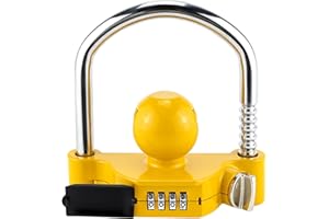 Covienapp Trailer Hitch Lock Adjustable Tow Hitch Lock Universal Ball Lock for Trailer Caravan Horsebox Coupling Hitch,Replace# 72783(Password Unlocked, No Key Required)