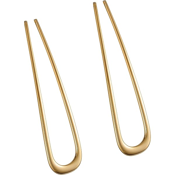 2 Stück Französische Haarnadeln U-förmig – 14 Cm, Gold, Aus Edelstahl – Für Langes & Dickes Haar, Perfekt Für Dutt & Elegante Frisuren
