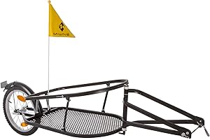 M-Wave Stalwart Single 40 Einspur Gepäckfahrradanhänger, Fahrradanhänger, Lastenanhänger, Einrad-Anhänger, Transportanhänger, Gepäckanhänger mit Tasche, Tragkraft 35 kg.