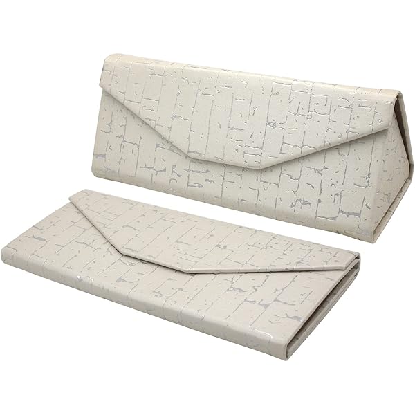 EQLEF Étui à Lunettes Pliable - Étui à Lunettes De Soleil Rigide Avec Chiffon De Nettoyage - Étui à Lunettes De Soleil Pliable - Étui à Lunettes De Soleil Pour Femme (blanc