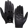 Harssidanzar Mens Lambskin Leather Driving Gloves GM026