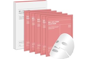 YALISITE Masque Collagene Visage 5 Pièces – Masque Hydratant Nuit Profond, Anti-âge & Resserre les Pores, Améliore l'Élasticité,Pour Peaux Sensibles et Tous Types (Rosa)