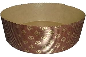 IMBALLAGGI ALIMENTARI PZ 10 Forma Cottura PANETTONE Basso Stampo per PANETTONI Diametro CM 22 Alto CM 7 da GR 1000