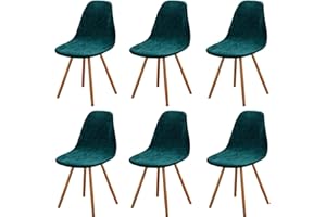 Highdi Housse de Chaise Scandinaves Lot de 6, Extensible Vert Housse de Chaise de Salle à Manger, Velours Universelle Couverture de Chaise sans Accoudoirs pour Décoration de Salon Cuisine Maison