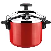 Magefesa Castell &ndash; Traditional Red Express Pot 6 L, 18/10 Stainless Steel, All Cookers, Total Induction, Healthy Cooking, Rot
