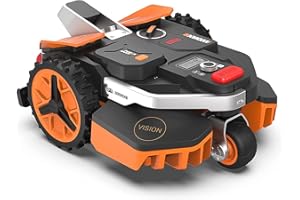 WORX LANDROID Vision WR206E.1, Robot Tondeuse sans Fil périphérique 600 m² Surf.Max 700 m², Installation en 30 Min, Caméra 4K + IA Adaptative, évite Tous Les Obstacles, Coupe des Bordures, Multizone