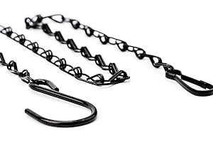 LUTER 12 Stück 22.4 Zoll Metall Ketten zum Aufhängen Schwarz Hanging Hanken Kette Pflanzenhänger für Vogelhaus, Körbe, Blumenampeln, Pflanzgefäße, Laternen, Windspiele, Kreidetafeln und mehr