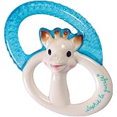 Cooling Teething Ring with Baby Gel From 3 Months | Natural Rubber | 2 Textures | Stretch Marks Reliefs | Cold Soothing Gums