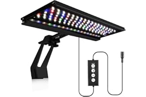 ‎NIKEEYEN 18W Clip-on Aquarium LED Beleuchtung, 24/7 Modus Aquarium Lampe mit Timer, Dimmbare Wasserdicht Aquarium Licht für Wasserpflanzen und Fische