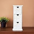 Home Box Renne Wooden Cabinet With 3 Drawers 11.5 X 28 X 10 Cm White/Gold