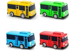AMCA Tayo The Little Bus Lernspielzeug, Auto-Spielzeug, der kleine Bus, TAYO-Freund, Geschenk für Freunde und Kinder, 4-teilig