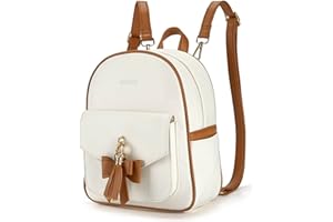 ECOSUSI Mini Borsa a Zaino per Donna Piccolo Zainetto da Ragazza Borsa a Tracolla a Mano Carina Casual in Pelle con Frangia o Fiocco