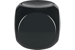 Spirella Poubelle cosmétique Récipient à déchets Salle de Bains Boîte à ordures à Couvercle pivotant 1 Litre Poubelle à Table Noir