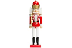 ‎SIKORA WEIHNACHTSWELT Sikora NK-A Deko Nussknacker Figur aus Holz Verschiedene Motive 2 Größen, Farbe/Modell:A02 rot - König, Größe:Höhe ca. 38.5 cm