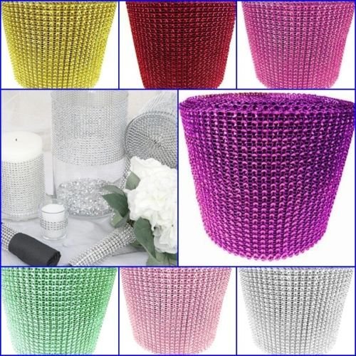 1m Strassband Strassborte Dekoband Hochzeit Deko (Silber) - 2