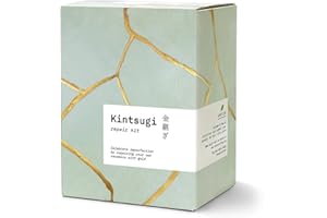 Sandy Leaf Farm Kintsugi Repair Kit – Repair Your Own Ceramics with Gold Powder – Includes Two Beautiful Practice Bowls – DIY Japanese Pottery Repair Kit