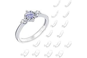 RAMTRIO 16 Stück Ring Verkleinerung, Unsichtbarer Ringgrößenversteller für lose Ringe Ringschutz Mit 8 Größen Ringeinlage zum Verkleinern, Ring Kleiner Machen Size Adjuster für Männer,Frauen