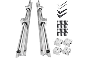 CNCMANS Linearführung SBR20-3000mm Linearschiene, Schienensatz enthält 4 Stück 1500mm Linearführung mit 8 Stück SBR20UU Lagerblöcken und 4 Stück Dübel für CNC-Maschinen 3D Drucker (Gespleißt)