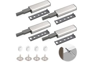 LONIMIA 4 abridores de puerta de presión, abridor de puerta de empuje para abrir, cierre magnético, para puertas, muebles, cajones, abridor a presión, puertas de armarios, cajones.