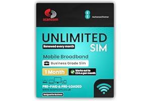 SCANCOM EE Unlimited Data SIM – Uncapped 5G Speeds – Preloaded for 1 Month from Order – No Contract & Ideal for Short-term Mobile Broadband, Routers & Phones