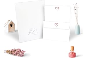 Me Loovely Heart Letter Writing Paper and Envelopes Set Stationary Love Heart A5 Size Letters for Valentine's Day Birthday & Wedding | Christmas Gifts (10 Letters and 10 Envelopes with Gift Envelope)