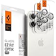 Spigen EZ Fit Optik Pro Tempered Glass Camera Lens Protector Guard for iPhone 16 Pro / 16 Pro Max / 15 Pro / 15 Pro Max / 14 Pro / 14 Pro Max (White Titanium) - 2 Pack