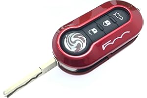 GENERIC Nordecco GLOSS KEY Case Compatible With FI-AT 500C/L ABAR TH GRAN DE PUN TO BRAVA PANDA STILO LINEA (Red Gloss)