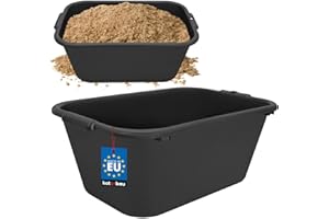 KOTARBAU® Cubo Rectangular para mortero, 55 L, Negro, Plástico Resistente, Depósito, Barreño, Tanque, Contenedor de Agua para riego, Cubo de construcción para Mezclar Cemento, Recipiente Universal