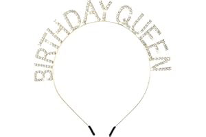 WLLHYF Compleanno Regina Fascia Principessa Corona Fascia per Capelli con Strass in Oro Rosa Fascia per Compleanno Diademi Accessori per Capelli in Cristallo per Donna Ragazza Festa (dorato)