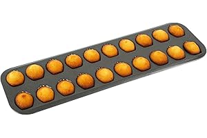 Gobel - Plaque de 20 Mini Madeleines - Acier - Revêtement Antiadhérent Bicouche Garanti sans PFAS - Qualité Professionnelle – Fabriqué en France