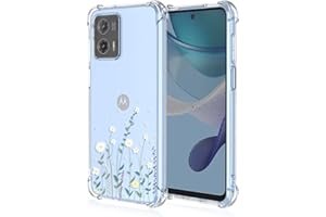RankOne Coque de Téléphone Convient pour Motorola Moto G53 (6.5" inches) Transparent TPU Silicone Color Drawing Pattern Case - Fleurs 10