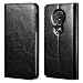 Produktbild icarercase Moto G6 Play/Moto E5 Ledertasche Wallet Hülle, Ledertasche mit Standfunktion und Karte Halter und Bargeld Platz Tasche für Moto G6 Play/Moto E5 5.7 Zoll (Schwarz)