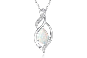 FANCIME Birthstone Necklace for Women Teardrop Necklace 925 Sterling Silver Infinity Love Birthday Jewellery Gifts for Mom Women, 16"+2" Inches