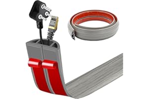 ANKEKOLYSTAR Pasacables Suelo, Canaleta Cables Suelo, canaletas para Cables Adhesivas, Cubiertas de Suelo para Cables Autoadhesiva Montaje para Todos los Hogar, Oficina (Grano de Madera Gris, 3cm x 3m)
