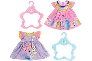 BABY born 705445 Robe 43 cm - pour les Tout-Petits de 3 ans et plus - Idéal pour les enfants - Contient 2 Modèles et un Cintre