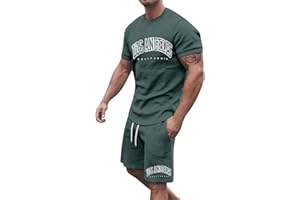 GXYANiaoy Sommer Outfit Herren 2 Teiler Trainingsanzug mit Aufdruck Palme Zweiteiler Sportanzug Kurze Hosen + T Shirt Set Kurzarm Jogginganzug Freizeitanzug Casual Outfit Tracksuit Sport Set Männer